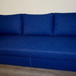Blue IKEA FRIHETEN Sleeper Sofa with Storage – Great Condition