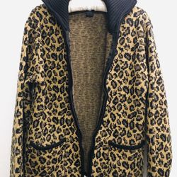Leopard Print Fleece Zip Up