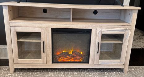 Tv stand with fireplace