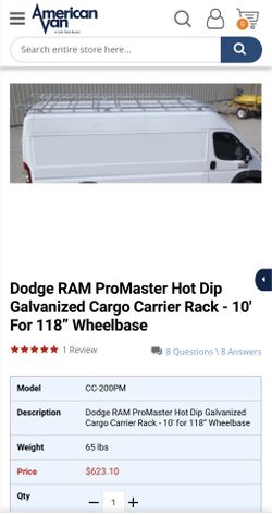 Rack For Pro Master Van