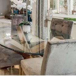 4 Velvet Dining Chairs