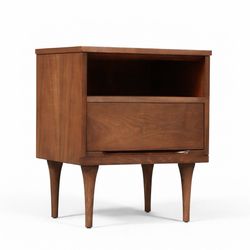Single Mid-Century Modern Night Stand w/ Bookcase by L.A. Period, c.1960's - Delivery Available