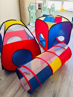 Kids Pop-Up Play Tent and Tunnel Set