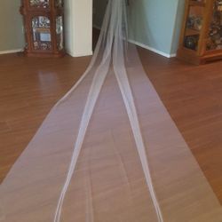 New Wedding Veil Amazing 16 Feet Long! Ivory Cut Edge