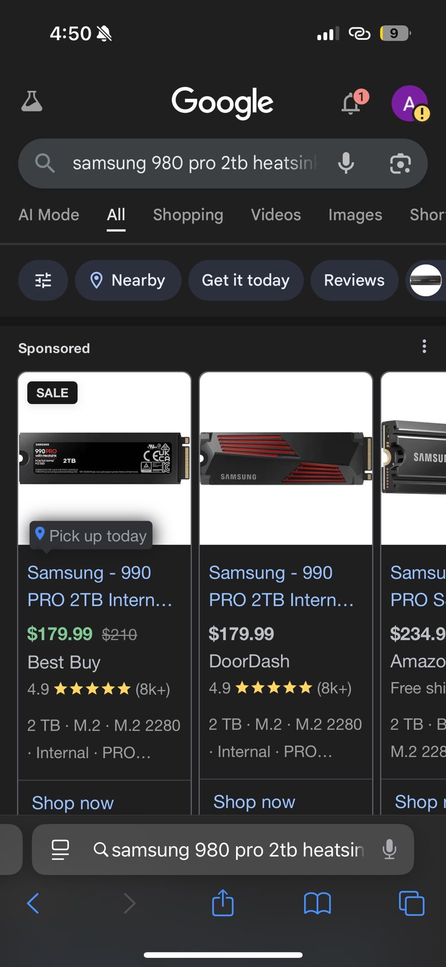 Samsung Sd Drive 980 Pro With Heat sink 2tb For Ps5