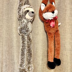 Stuffed Fox & Sloth NEW $10 Each