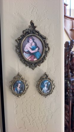 Set of 3 Ornate Miniature Portrait Frames