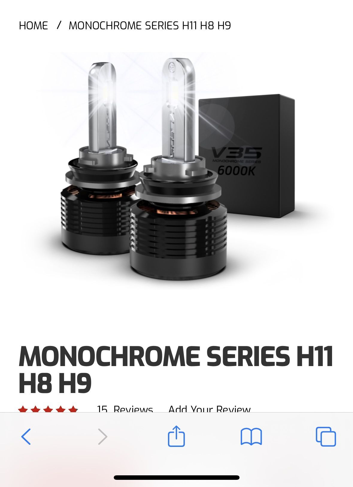 V LEDS Headlight Bulbs H11