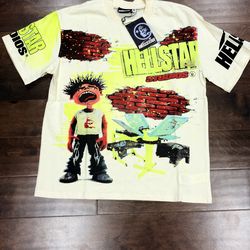 HELLSTAR BRICK WALL WHITE TEE (BRAND NEW) Size Small With Authentic Tag