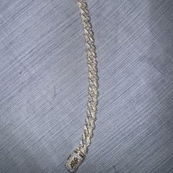 Gold Plated Cz Inlet (One sided) Necklace - 16 inches