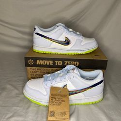 Nike Dunk Low GS “3D Swoosh”  GS 7Y DV3478-100 Move to Zero Sneakers
