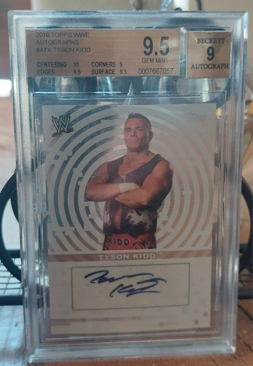 Tyson Kidd Autographed Graded WWE card