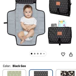 Portable Diaper Changing Pad, Travel, Car - Large Waterproof Baby Changing Mat, Wipeable, Padded, On The Go Travel Diaper Clutch Bag, Easy to Use Pock