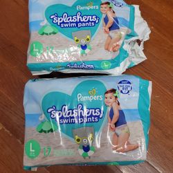 2-pk Pampers Splashers {LG} 17 ct
