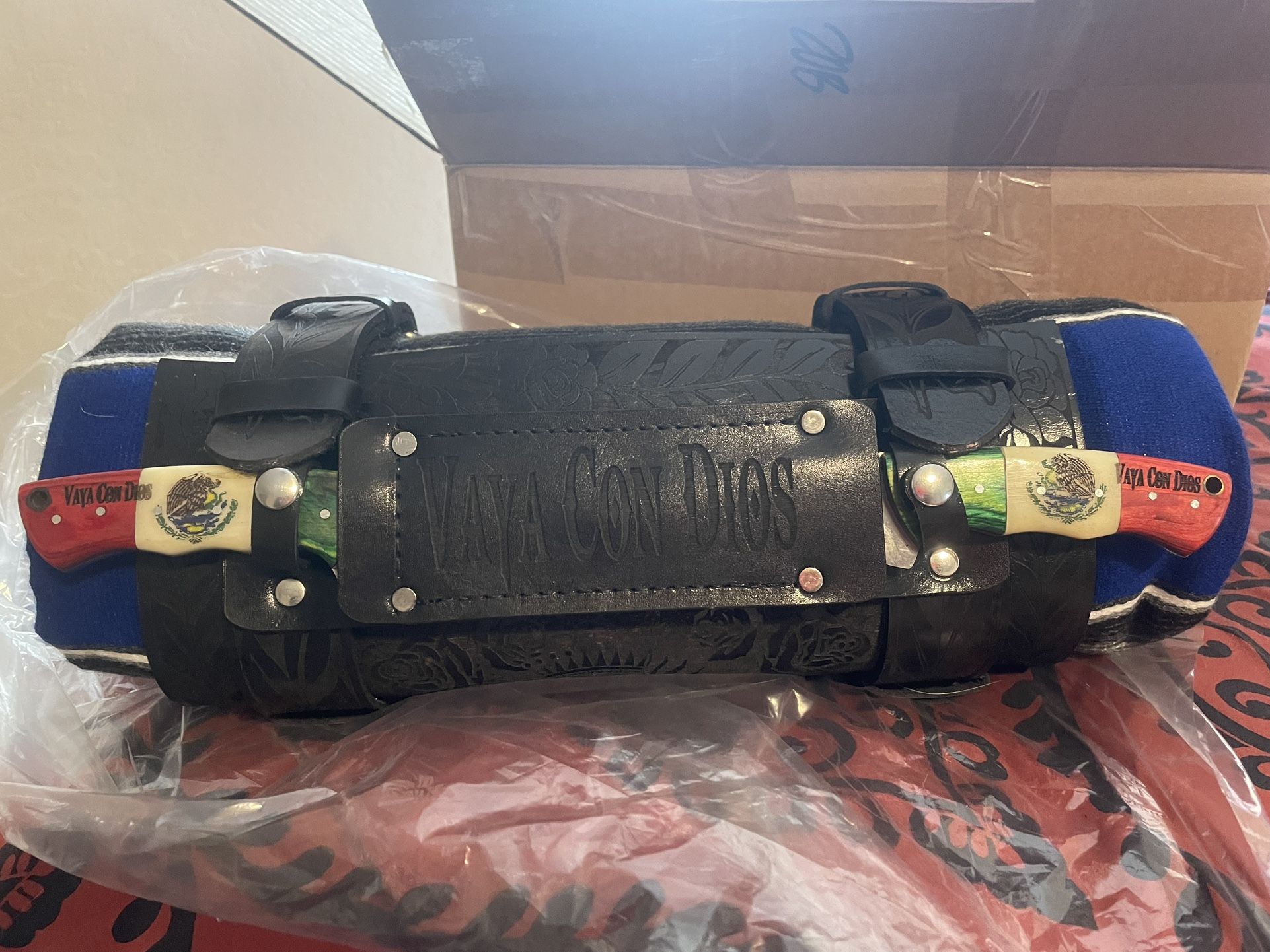 Leather blanket roll serape Harley