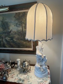 Vintage, Dove, Elegant Hollywood Regency Lamp