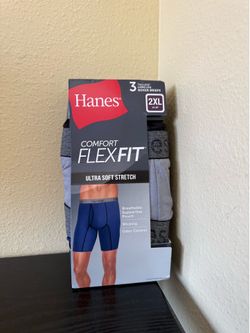NEW Hanes Comfort Flex Fit 2XL Long Leg Boxer Briefs 3-Pack