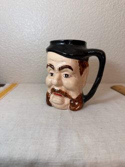 Vintage Rare Man Face Coffee Mug Handmade