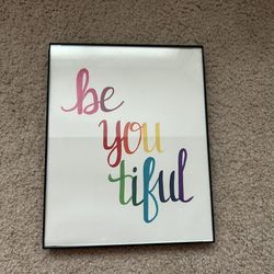 Be-YOU-tiful handmade wall art. Decor. Etsy. Bedroom. Nursery. 8x10