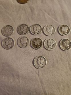 Lot of 11 Mercury Silver Dimes