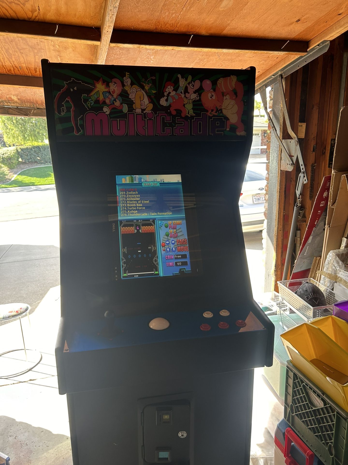 Multi-Cade Arcade Video Game Machine With Track Ball 