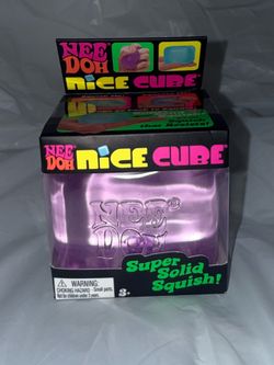 Schylling NeeDoh Nice Cube Super Solid Squish Purple Squeeze Toy