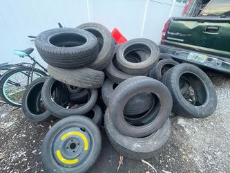 Lot of 30+Used Car Tires variety of sizes and brands