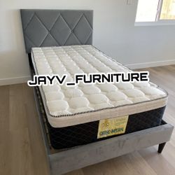 New Twin Bed Frame With Mattress 