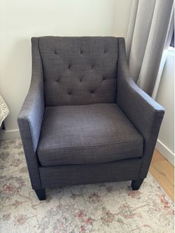 Tufted Dark Gray Accent Armchair