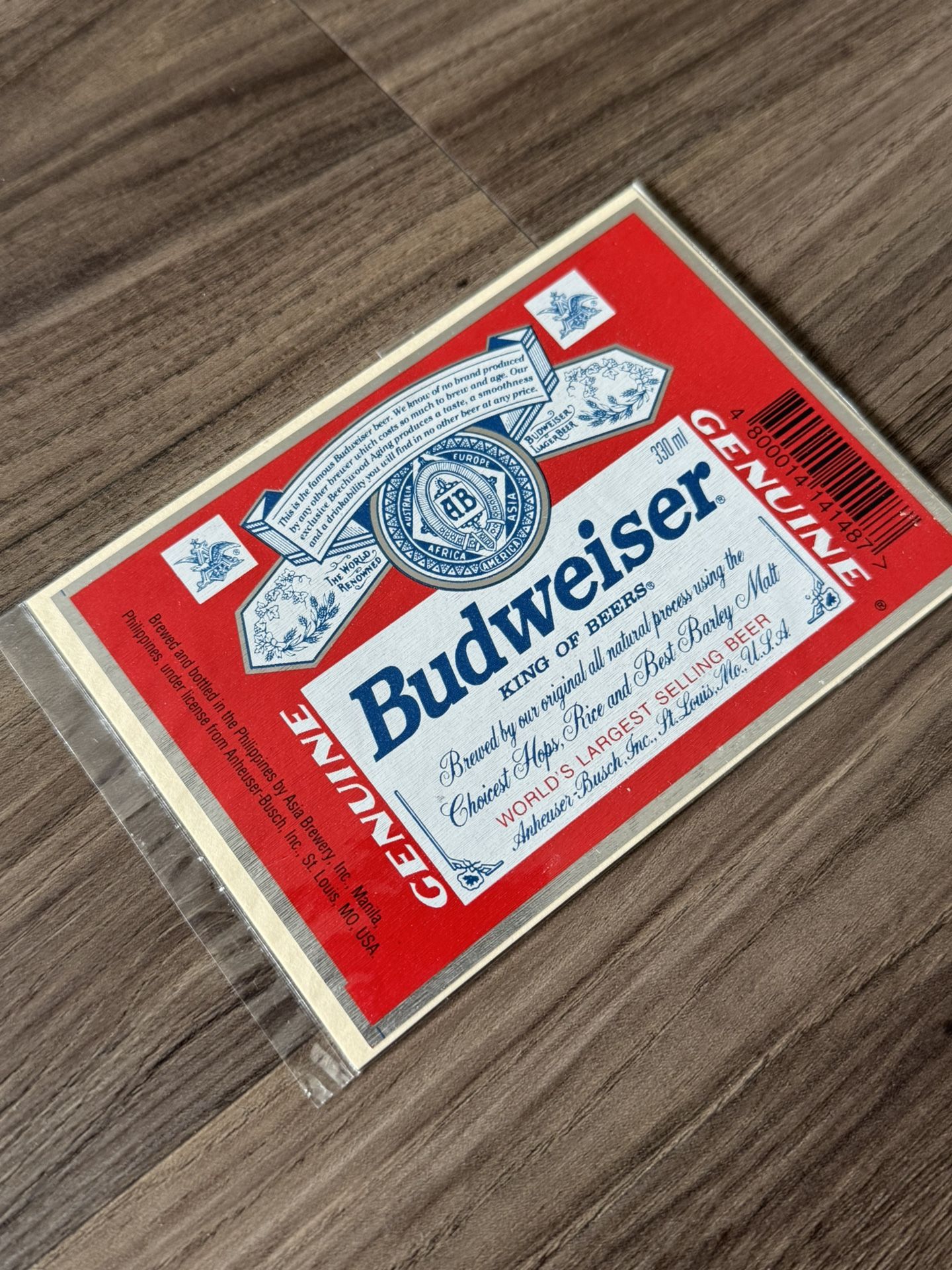 Rare Vintage Budweiser Manila Beer Label