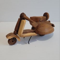 Vintage Wooden Handcrafted Handmade Antique Classic Scooter 7" Bermuda.