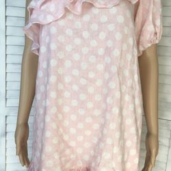 Pink Polka Dot Dress, XS