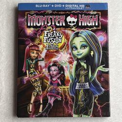Monster High Freaky Fusion Blu-ray + DVD Combo 2014 Animated Mattel Film