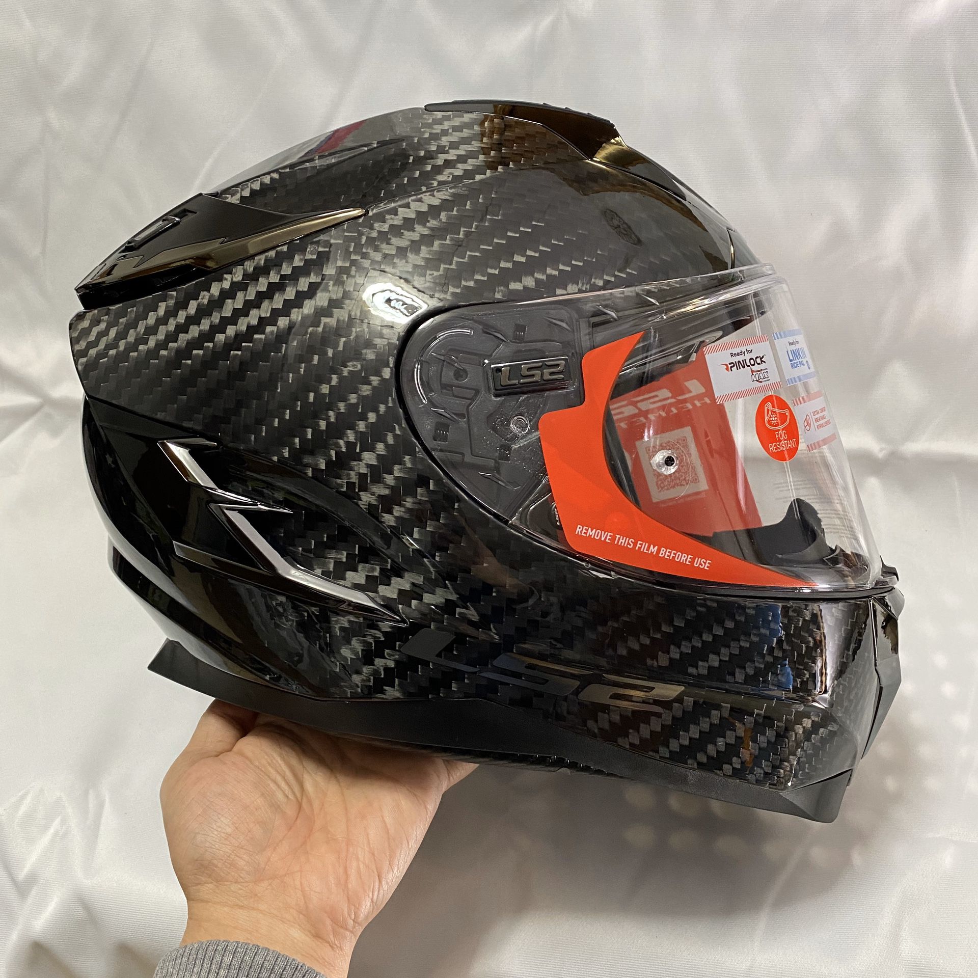 Motorcycle Full Face Helmet, LS2 Carbon Fiber Helmets With Helmet Bag