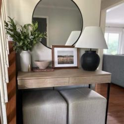 Black Round Decorative Wall Mirror