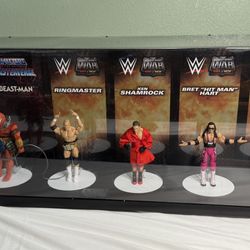 Collectors Mattel Action Figure Display Masters of Universe and WWE wrestling figures 