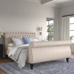 Queen Upholstered Sleigh Bed