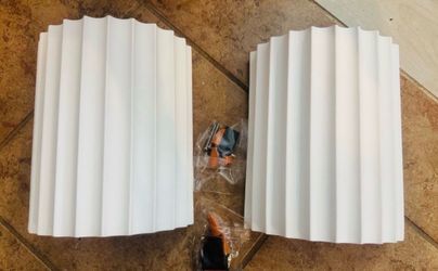 2 Gypsum Wall Sconces - White - 4 bulbs included - NEW $25 Price is Firm