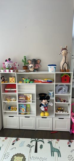 White Kids Toy Storage Organizer Unit