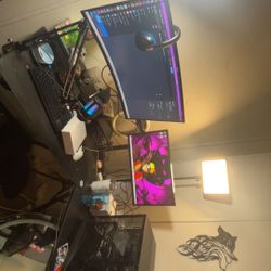 Whole Set Up Besides Desk Chair And Lights