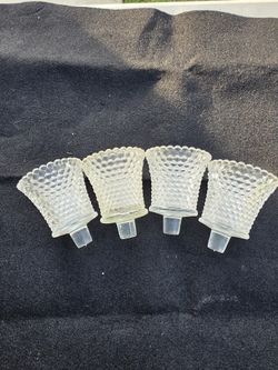 Vintage Clear Hobnail Votive Candle Holder with Pegs - 1960s 