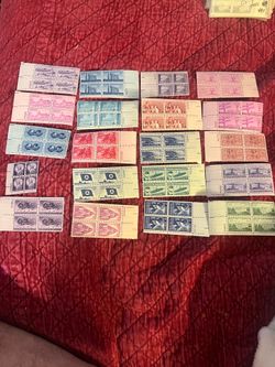 Wow vintage collector us stamp plate blocks from 1940'sand 50's 50 cent each 20 for $8 , 60 for $20
