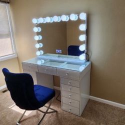 LOOK! 👀 What a Deal! Beautiful Bluetooth Vanity Mirror and Chair