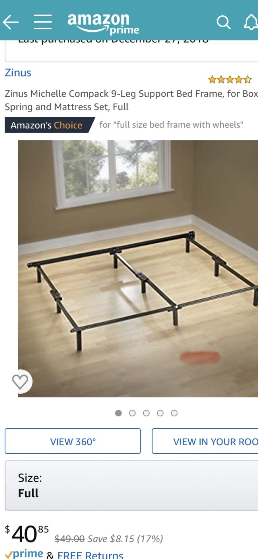 Full size bed frame BRAND NEW