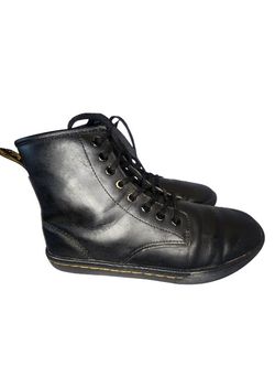 WOMENS Dr. MARTENS SHERIDAN BLACK LEATHER 8 Eye Boots! Size 7
