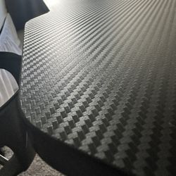 Gaming Desk W/Carbon Fiber Print & LED Lights 