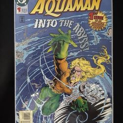 Aquaman into the abyss #1 Dc comics book  Signed Martin Egeland NM 1994 auto