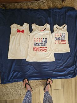 Three 4th Of July Shirts Mother And 2 Daughter