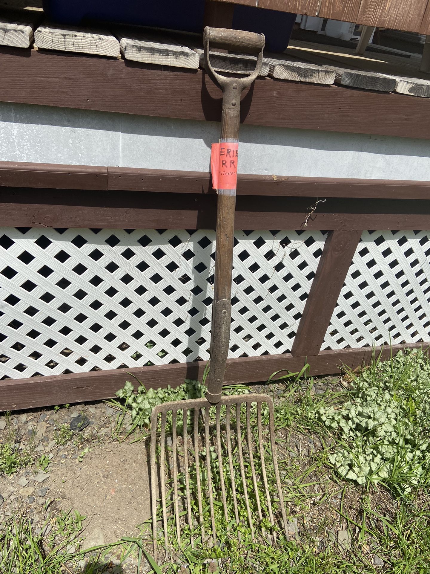 Antique ERIE RAILROAD Coal Rake/Potato Fork