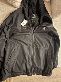 Volcom Black Hooded Windbreaker Jacket XL